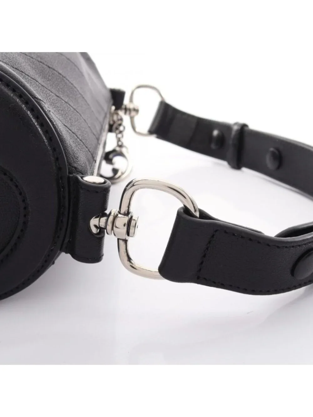 Gucci Shoulder Bag Blanc Di Black Leather Di Mini